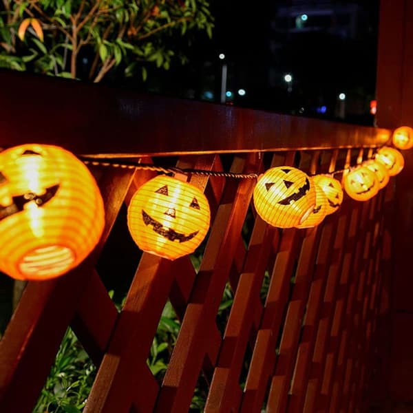 Qedertek Halloween-dekoration - pumpa ljusslinga, batteridriven KLB