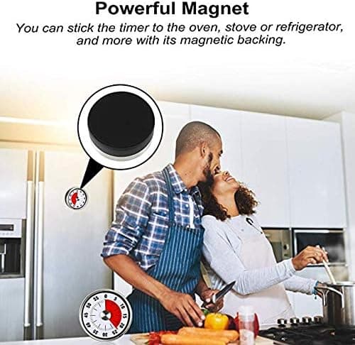 Magnetisk mekanisk køkkentimer - Nedtællingstimer 60 minutter Visuel