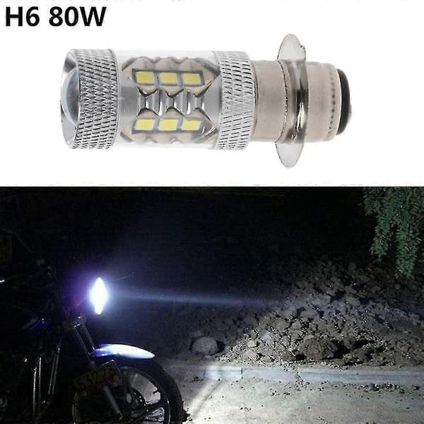New Motorcycle Headlight Strong White 12v H6 P15d Bulb Led Lamp Practical 16smd_s