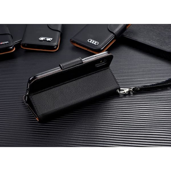 SQBB kompatibel med iPhone 12 Pro Max flip mobilcover i læder AMG_max