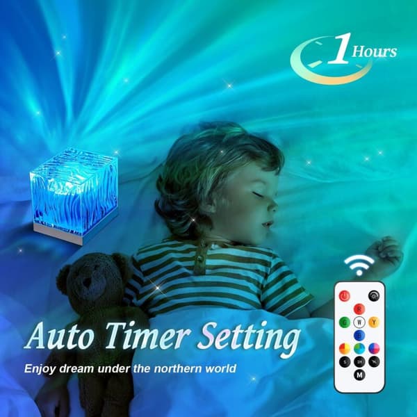 LED Starry Sky Projector with 16 Light Effects Remote Control Timer 3D Lava Lamp Aurora Light Compatible with Kids Room Night Light