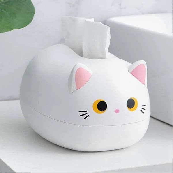 NA/1 st Tissue Box Kitten Multifunctional Brka Table Hygienic Cute Style Decoration