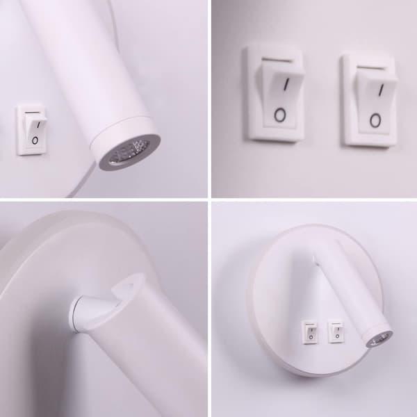 (Runda) Hvide 3W+8W LED sengelamper Indendørs hotel væglampe Seng