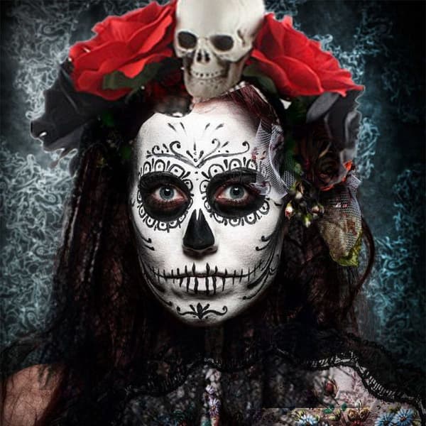 Hodebånd, rosebladkrone, slør, hodebånd, hodeplagg for kostyme Halloween