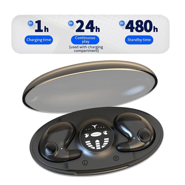 Usynlige in-ear-hodetelefoner, støydempende svart