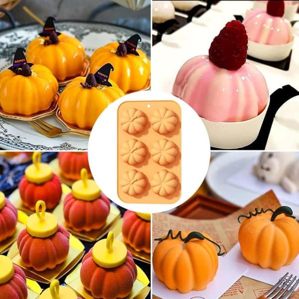 3D Græskar Silikonekageforme, Efterårskageforme, Silikoneforme til Thanksgiving, Halloween, Jul, Slik, Bagning, Kage, Chokolade