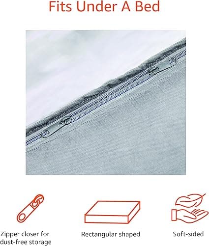 Opbevaringspose under sengen med lynlås og transparent vinyltop, 1-pak