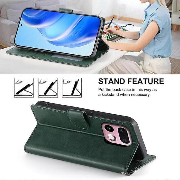 Phone Case Compatible with Realme 16 Pro+ 5G Stand Wallet Calf Texture PU Leather Flip Phone Case with Wrist Strap