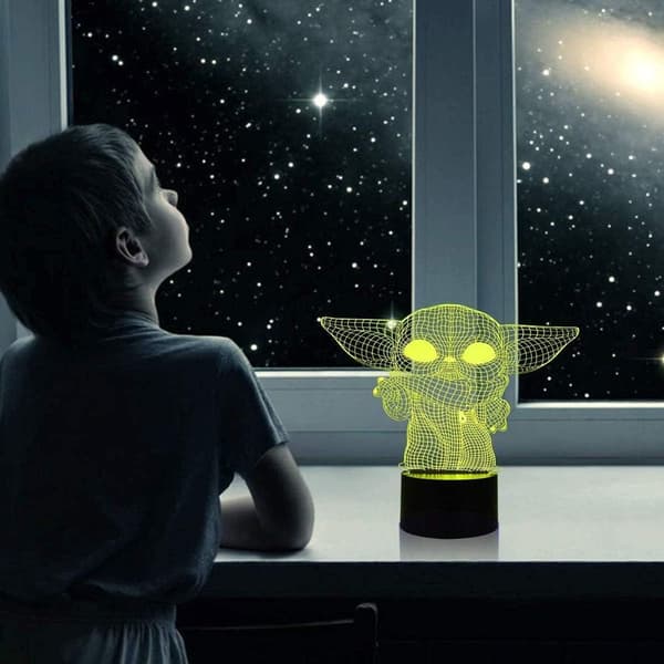 3D Illusjon Nattlampe 16 Fargeendrende Dekor Sengelampe Kul Unik KLB