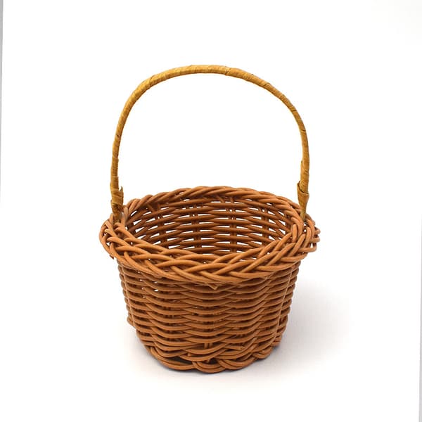 Mini Woven Basket with Handle Small Wicker Basket Hand-Woven Plant