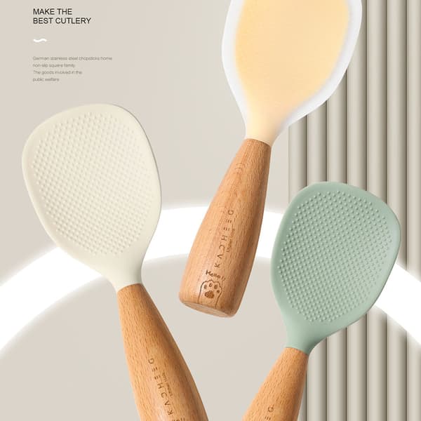 Vertical Rice Spoon High Temperature Resistance Rice Spoon for Kitchen Yellow Yellow