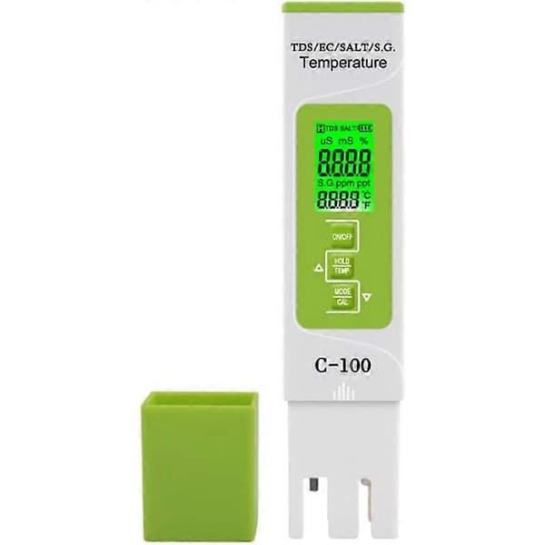 Elektronisk PH-måler, 5-i-1 PH-måler Lommetermometer Vandkvalitet PH EC Salt TDS til Hjem, Pool, Akvarievand