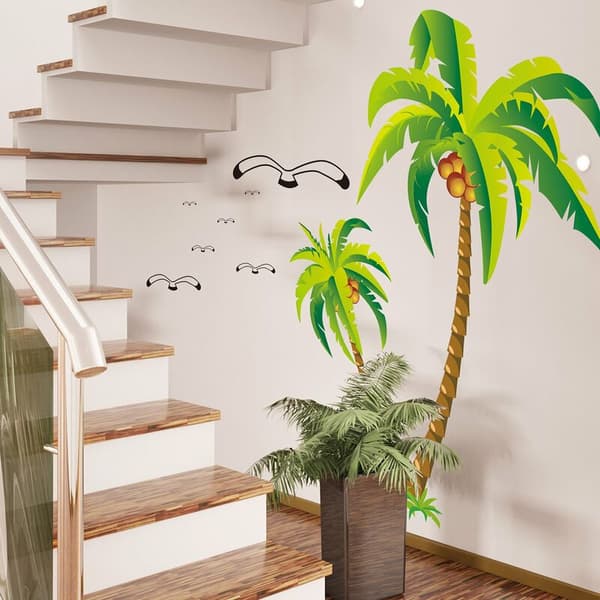 Palm Wall Sticker Tropical Beach Living Room Background Wall Sticker
