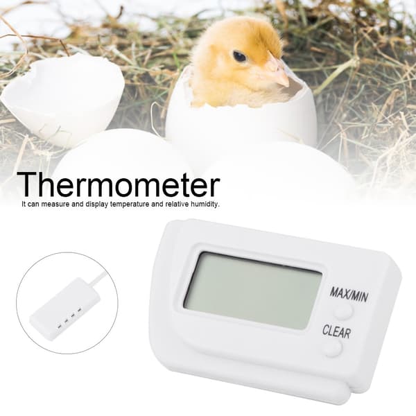 LCD-skjerm Digital Egginkubatortemometer Hygrometer med Fjernsensor