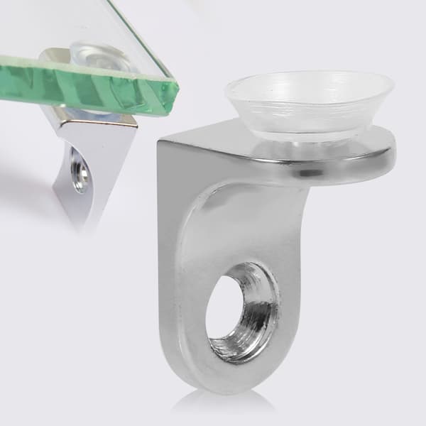 10 st Zinklegering Runda Hörn Form Hylla Hållare Stöd Sugpropp för Glas Träskiva