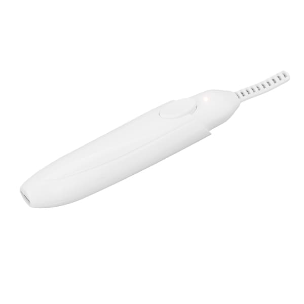 Heated Eyelash Curler Portable Curved Structure 10s Preheating USB Charging 3 Temperature Levels White Eyelash Curler