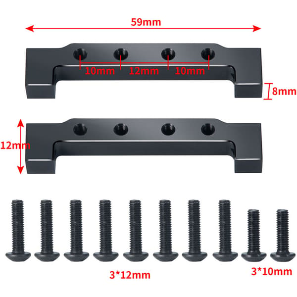 2 stk metallservofeste fast feste for 1/14 RC traktor lastebil bil oppgradering tilbehør
