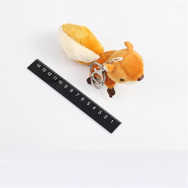 A Cute Mini Squirrel Plush Doll Pendant Decoration Keychain Keyring Oversized Tail Squirrel Birthday Gift