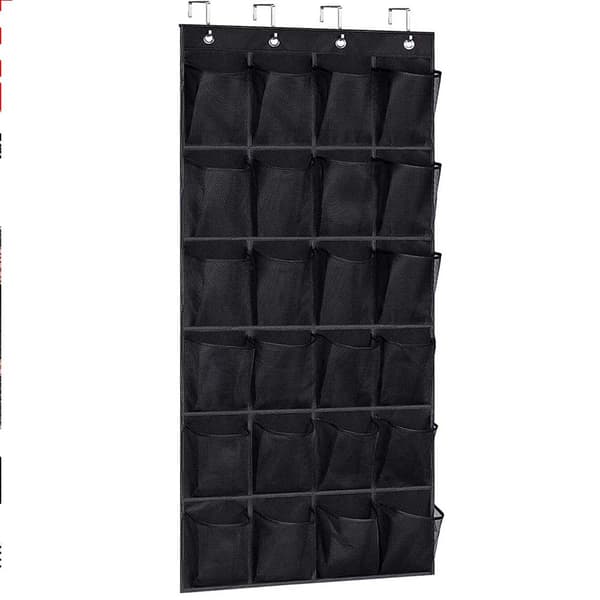 Hanging Shoe Rack, Door Organizer with 24 Pockets, Storage Basket