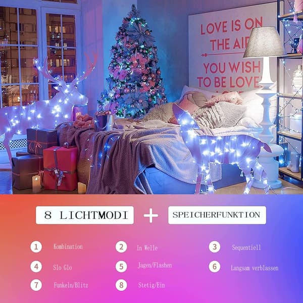 PhilzOps Utendørs Julelys 20 m 200 LED Innendørs Fe-lys med Støpsel KLB