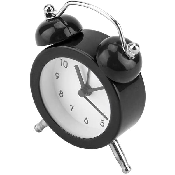 3 tommer bærbar mode mini metal digital vækkeur med batteri udsøgt til studerende sort