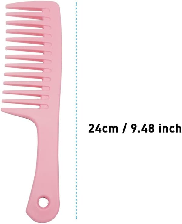 2 stk. bredtandet kam til mænd og kvinder, sort + pink
