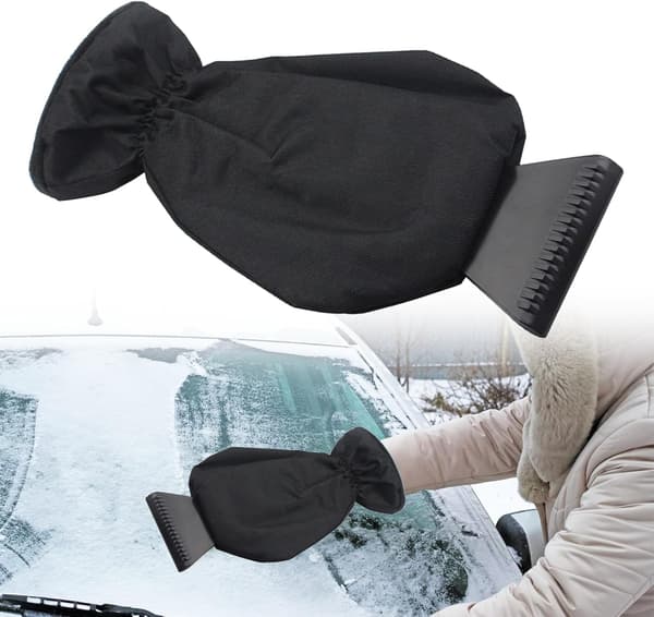 Car scraper with glove, ice scraper with glove windshield scraper, professional car scraper, black