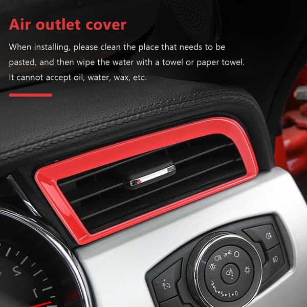 Interior Accessories Side Air Vent Trim Accessories Dashboard Side Air Outlet Panel for 2015-2017 (Gloss Red)