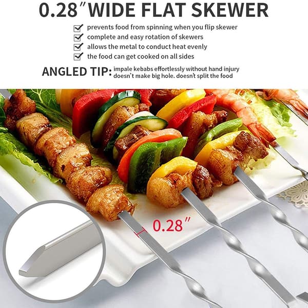 10 metalligrillausvarrasta 36 cm (14 tuumaa)