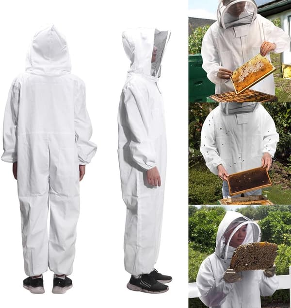 Beekeeping Suit, Beekeeping Veil with Beekeeping Suit Suitable for Beginners and Commercial Beekeepers (XXL)-FX-