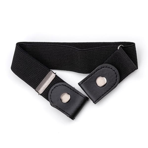 Elastisk bælte uden spænde (one size) Sort 2-pak