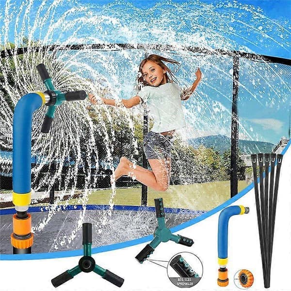 Garden Water Toy Trampoline Rotating Sprinkler, Automatic Rotating Trampoline Sprinkler
