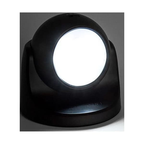 Battery-powered LED night light with motion sensor, 360-degree rotatable PIR wall lamp for wardrobe, stairs and porch, white