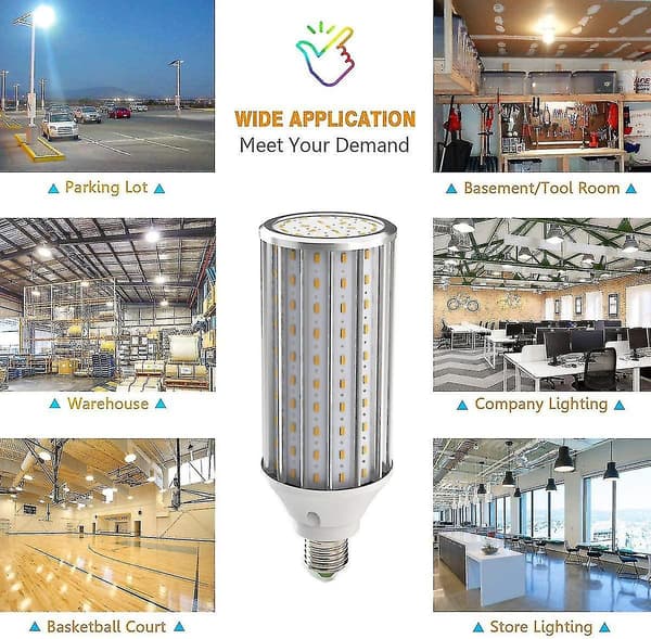 70% Discount - E27 LED Corn Bulb 60w, 550w Equivalent Brightness, 6500k Cool White E27 LED Lamp, Non-Dimmable, 5850lm 160x5630smd, Edison LED C