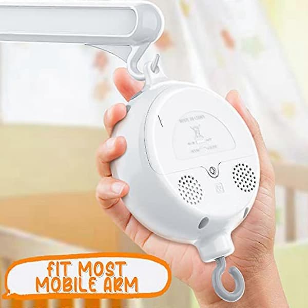 Crib Mobile Motor Baby Music Box Spin With 3 Modes Volume Adjustable 12 Lullabies Auto-off After [Db]