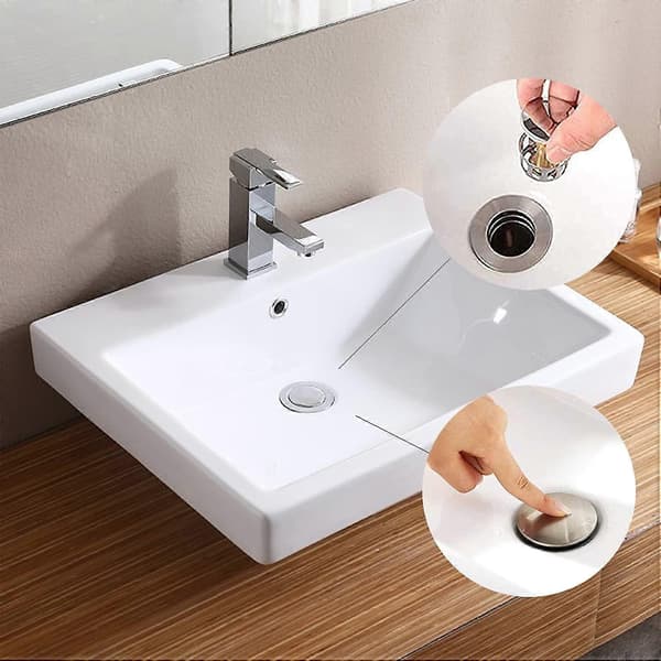 2-pack Universal Pop Up Diskbänkspropp, Pop Up Diskbänkspropp Badrumsavloppspropp med Korg Köksavloppspropp