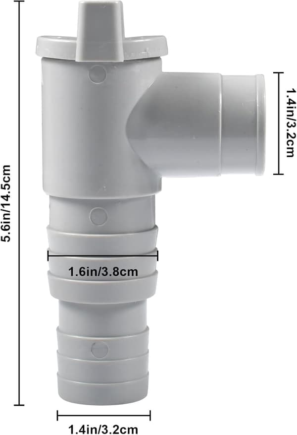 st Swimmingpool Avstängningsventil, 32 mm, 32 mm Poolventil, med 6 Slangklämmor, Kolvventil Pool Delar