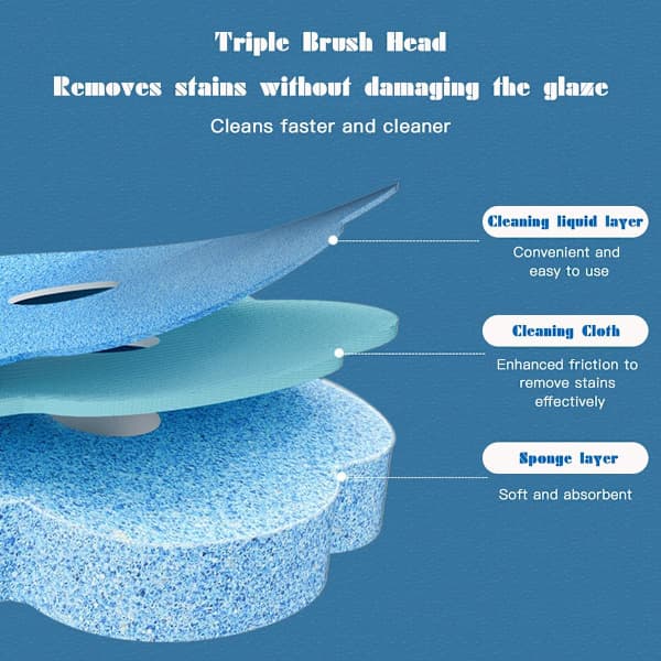 Toilet Brush Set (Includes 18 Replacement Heads), 360-Degree Deep Cleaning, with Wall-Mounted Holder, White