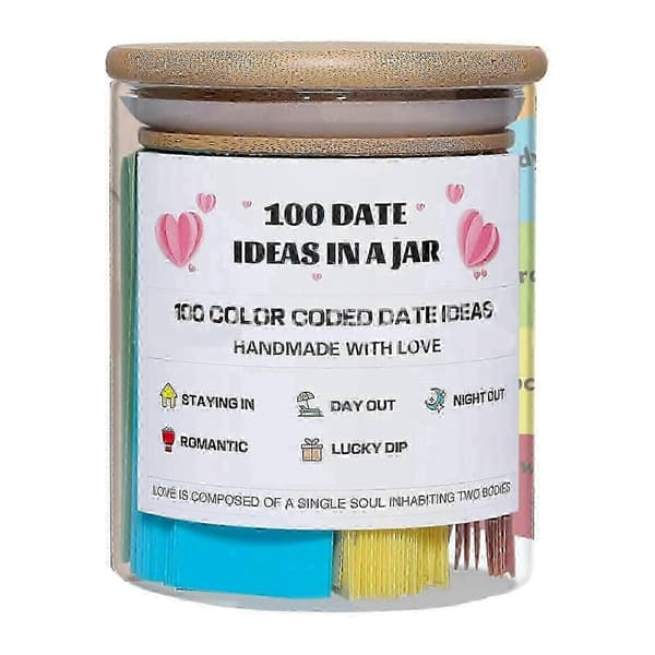 2025 100 Date Ideas in a Jar Portable Wedding Gift for Anniversary Lovers Couples