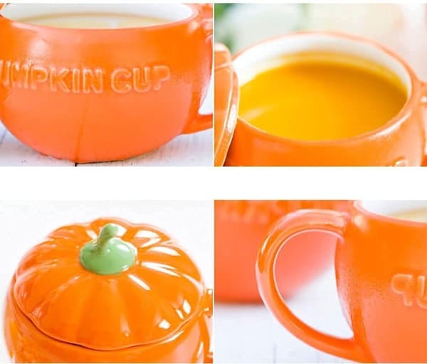 Halloween Keramisk Pumpa Mugg, Söt Pumpa Kopp, Keramisk Kaffemugg, 350ml Te Kopp med Lock (kopp)