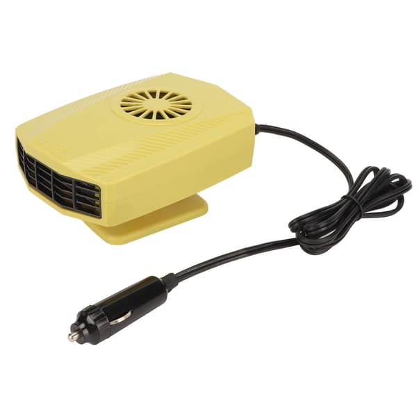 Car Heater, Multi-Angle Adjustable, Fast Heating, Portable Car Heating and Cooling Fan for All Seasons 12V 150W Yellow