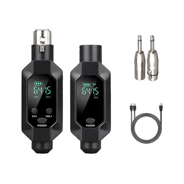 Trådløs mikrofonkonverter, trådløst mikrofonsendersystem, universel trådløs transceiver, en til to
