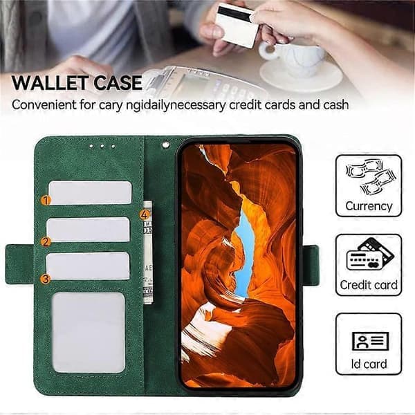ABEEL Kompatibel med Samsung Galaxy S25+ / S24+ Telefonfodral Sidomagnetlås RFID Plånboksfodral i Läder A