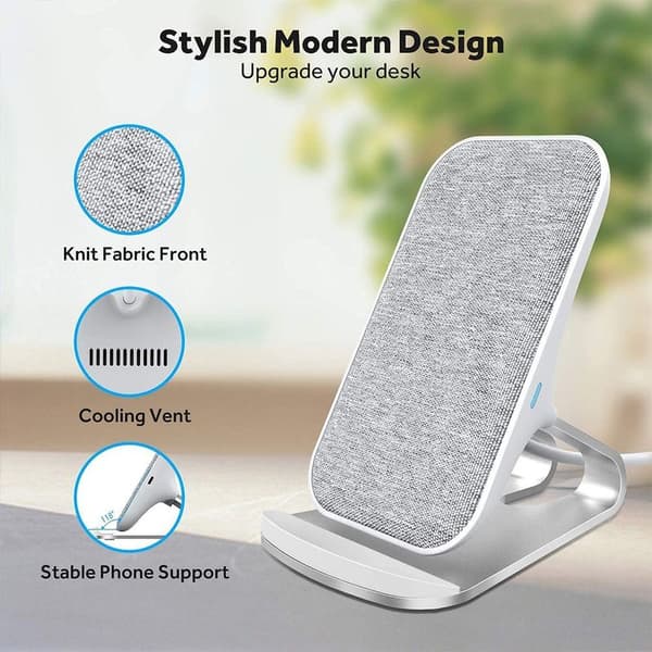 Fast Wireless Charger, 10W Silver Wireless Charging Stand