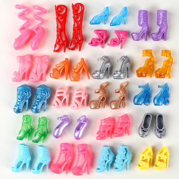 30 cm Barbie dukkesko, tasker, tøj, tilbehør (70 stk)