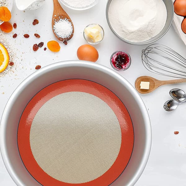 PCS Silikonbakematte Diameter 20 cm Rund Non-Stick Bakematte Gjenbrukbar Ovnmatte Silikonbakeplate for Kake Brød Macaron Pizza