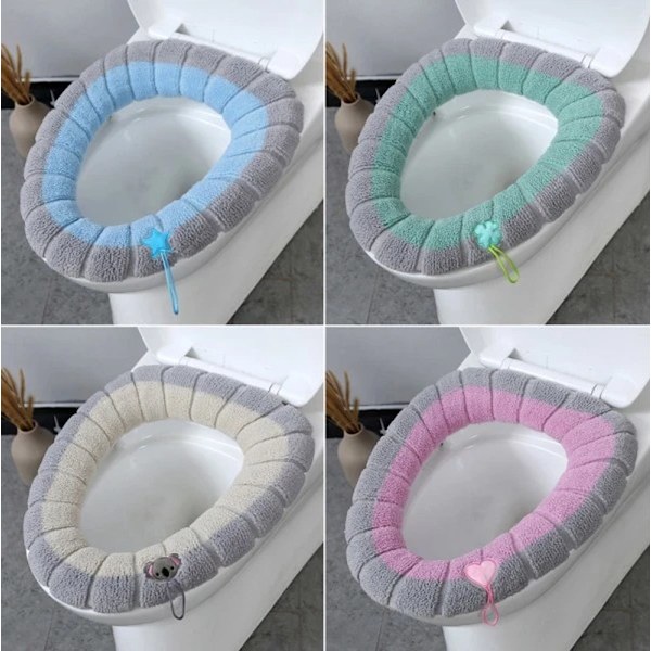 Toalettsitsöverdrag 4-pack – Varmt stretchmaterial, universal, tvättbart