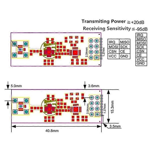 2 kpl NRF24L01+PA+LNA RF-lähetinmoduuli antennilla 2,4 GHz 1100 m + NRF24L01 langaton moduuli