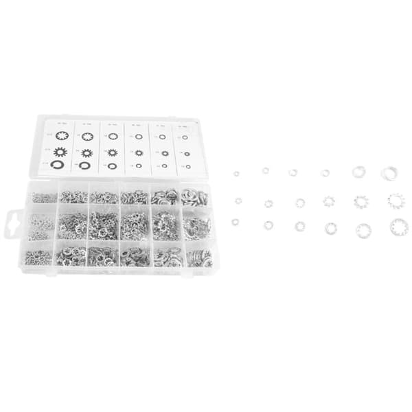 720 pcs Metallic Internal Tooth Starlock Washers Assortment Kit [6 Sizes] - Size Included: M3 M5 M6 M8 M10