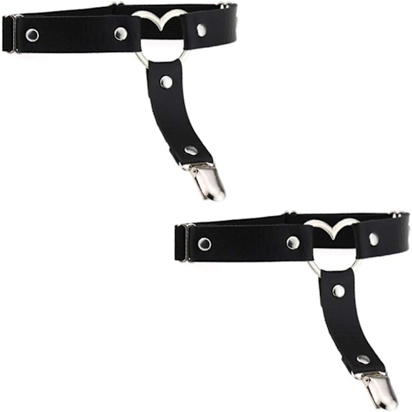 2 Gothic Hearts Garter Loops Leg Elastic